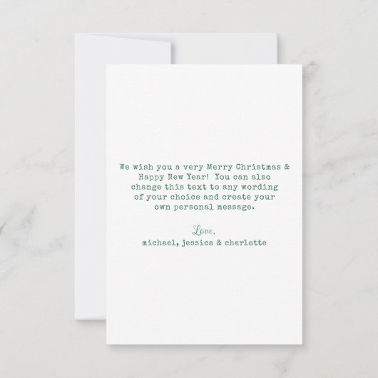 Minimalistische familiefoto stijlvolle kerst Kaart (Achterkant)