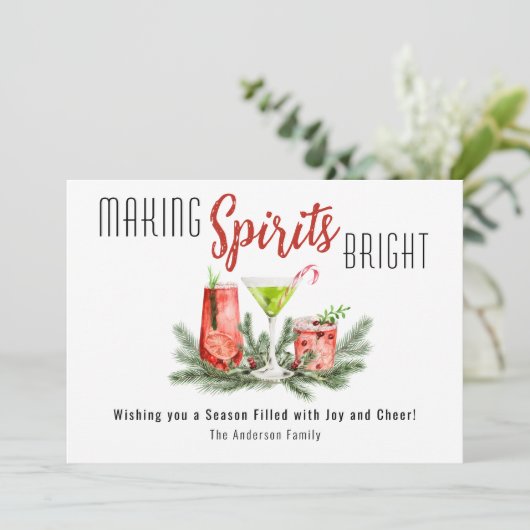 Minimalistische Familiefoto Vakantie Flat Kaart (Staand voorkant)