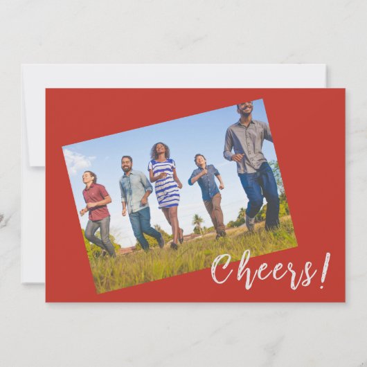 Minimalistische Familiefoto Vakantie Flat Kaart (Achterkant)