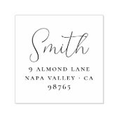 Minimalistische familienaam Lettering Retouradres Zelfinktende Stempel (Design)