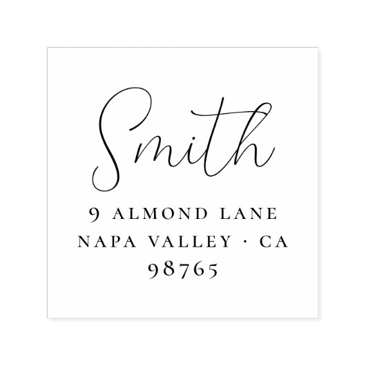Minimalistische familienaam Lettering Retouradres Zelfinktende Stempel (Design)