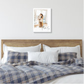 Minimalistische familienaam script aangepaste foto canvas afdruk (Insitu (Slaapkamer))