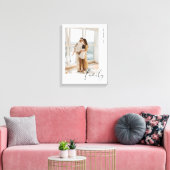 Minimalistische familienaam script aangepaste foto canvas afdruk (Insitu (Woonkamer))