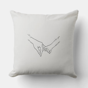 Minimalistische Family Hand Holding Art – One Line Kussen