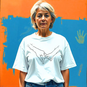 Minimalistische Family Hand Holding Art – One Line T-shirt