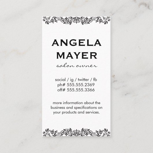 Minimalistische Fantasie Element Visitekaartje (Voorkant)