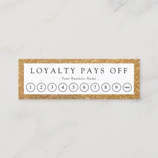 Minimalistische Faux Gold Border Loyalty Punch Kaa (Voorkant)