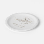 Minimalistische Faux Gold Calligrafie De bruiloft  Papieren Bordje (Gekanteld)