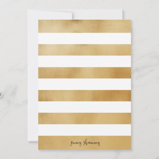 Minimalistische Faux Gold Foil Script Graduparty Kaart (Achterkant)