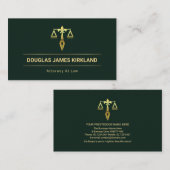 Minimalistische Faux Gold Lines Scales of Justice Visitekaartje (Voorkant / Achterkant)