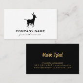 Minimalistische Faux Gold Metallic / Gazelle Icon Visitekaartje (Voorkant / Achterkant)
