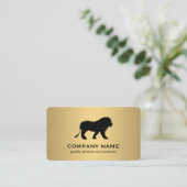 Minimalistische Faux Gold Metallic / Lion Icon Visitekaartje (Staand voorkant)