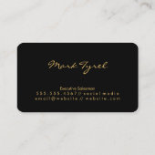 Minimalistische Faux Gold Metallic / Lion Icon Visitekaartje (Achterkant)