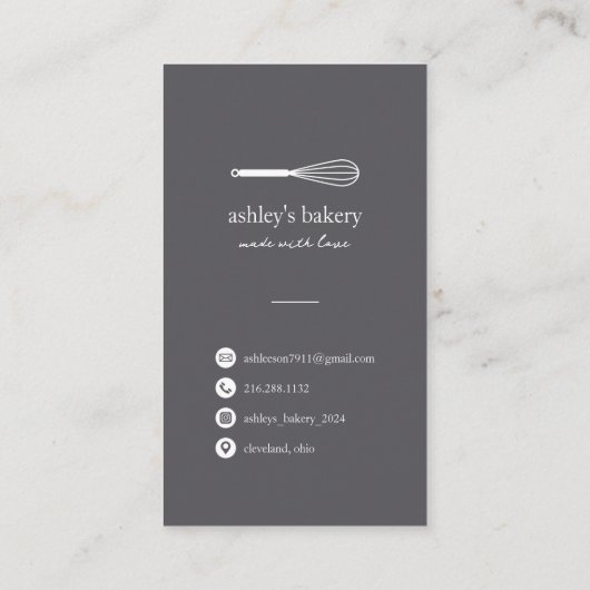 Minimalistische Faux Gold Whisky Bakkerij Visitekaartje (Achterkant)