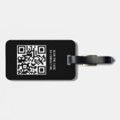 Minimalistische Faux Metal Blue Black Bold Monogra Bagagelabel (Achterkant horizontaal)