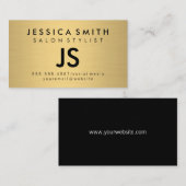 Minimalistische Faux Metallic Goud Geborsteld / Mo Visitekaartje (Voorkant / Achterkant)