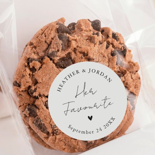 Minimalistische favoriete huwijstparty geschenken ronde sticker