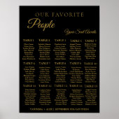 Minimalistische Favoriete Mensen Trouwstoel Grafie Poster (Voorkant)