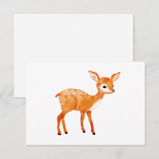 Minimalistische Fawn Blank-briefkaarten Bedankkaart (Voorkant / Achterkant)
