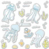 Minimalistische Feestdagen bij cartoon Sticker zee (Voorkant)