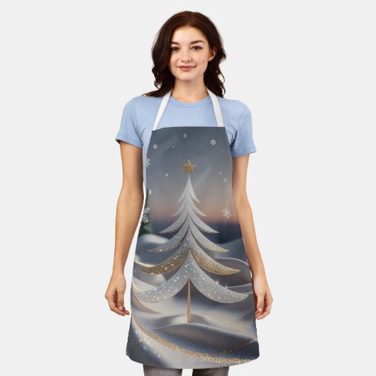 Minimalistische feestelijke kerst elegante keuken schort (Gedragen)