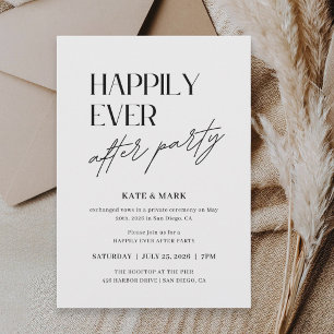 Minimalistische Feestelijke Ontvangst na Elopement Kaart