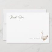 Minimalistische feestgans verjaardag plat bedankkaart (Voorkant)
