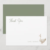 Minimalistische feestgans verjaardag plat bedankkaart (Voorkant / Achterkant)