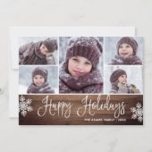 Minimalistische feestkerst met 5 foto's feestdagenkaart (Voorkant)