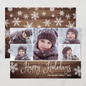 Minimalistische feestkerst met 5 foto's feestdagenkaart (Voorkant / Achterkant)