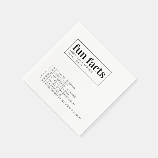 Minimalistische feiten trouw servetten (Hoek)