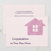 Minimalistische felicitatie met uw nieuwe huis kaa kaart (Voorkant / Achterkant)