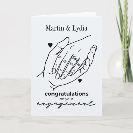Minimalistische Felicitaties met jullie Verloving Kaart (Voorkant)