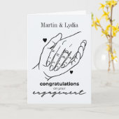 Minimalistische Felicitaties met jullie Verloving Kaart (Gele Bloem)