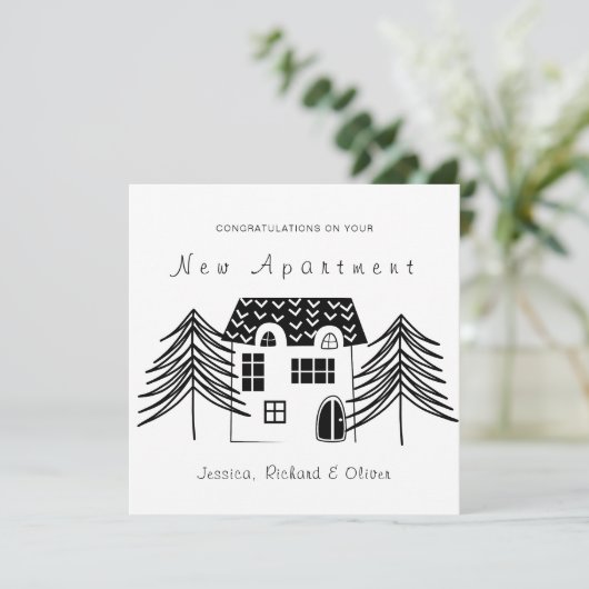 MINIMALISTISCHE FELICITATIES VOOR UW NIEUWE WONING FEESTDAGENKAART (Staand voorkant)