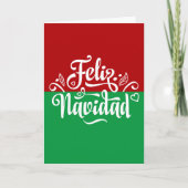 Minimalistische Feliz Navidad Spaanse kerst Bedankkaart (Voorkant)