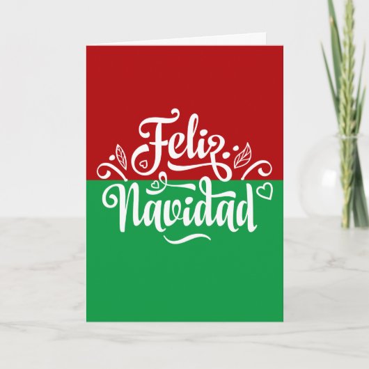 Minimalistische Feliz Navidad Spaanse kerst Bedankkaart (Voorkant)