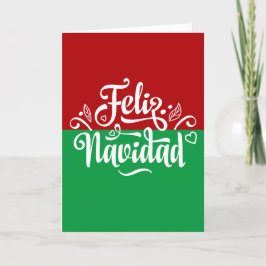 Minimalistische Feliz Navidad Spaanse kerst Bedankkaart