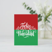Minimalistische Feliz Navidad Spaanse kerst Briefkaart (Staand voorkant)