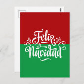 Minimalistische Feliz Navidad Spaanse kerst Briefkaart (Voorkant / Achterkant)
