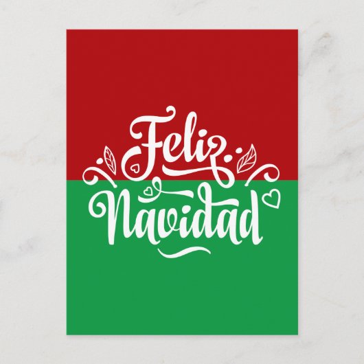 Minimalistische Feliz Navidad Spaanse kerst Briefkaart (Voorkant)