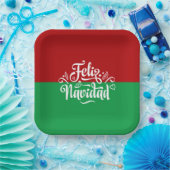 Minimalistische Feliz Navidad Spaanse kerst Papieren Bordje (Feest)
