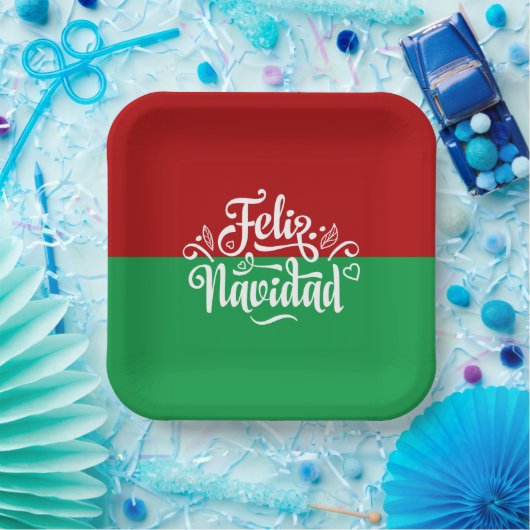 Minimalistische Feliz Navidad Spaanse kerst Papieren Bordje (Feest)