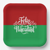Minimalistische Feliz Navidad Spaanse kerst Papieren Bordje (Voorkant)