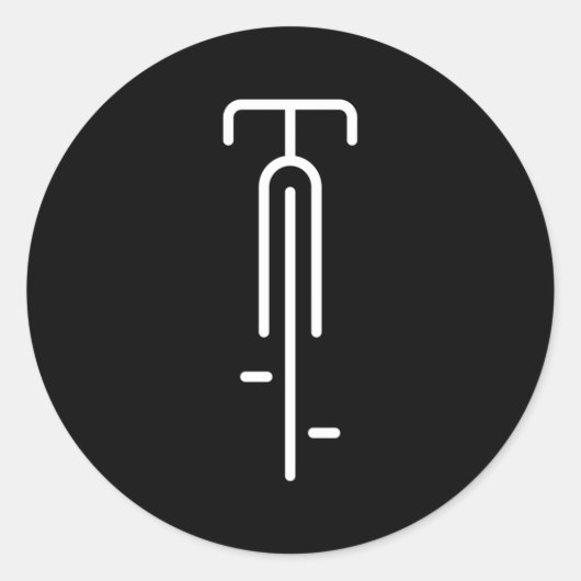 Minimalistische Fiets Ronde Sticker (Voorkant)