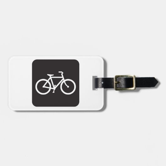 Minimalistische fiets zwart-wit fiets symbool bagagelabel (Voorkant horizontaal)
