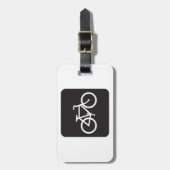 Minimalistische fiets zwart-wit fiets symbool bagagelabel (Voorkant verticaal)