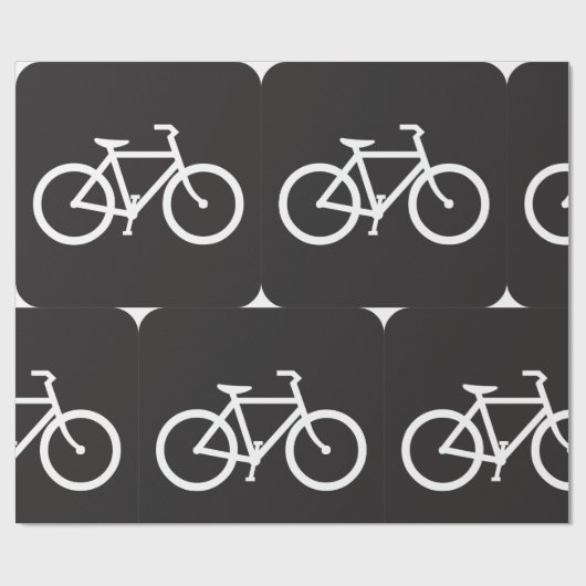 Minimalistische fiets zwart-wit fiets symbool cadeaupapier (Vlak)