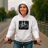 Minimalistische fiets zwart-wit fiets symbool hoodie