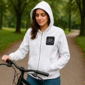 Minimalistische fiets zwart-wit fiets symbool hoodie